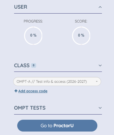 How can I find 'Go to ProctorU' button? – OMPT Knowledge base